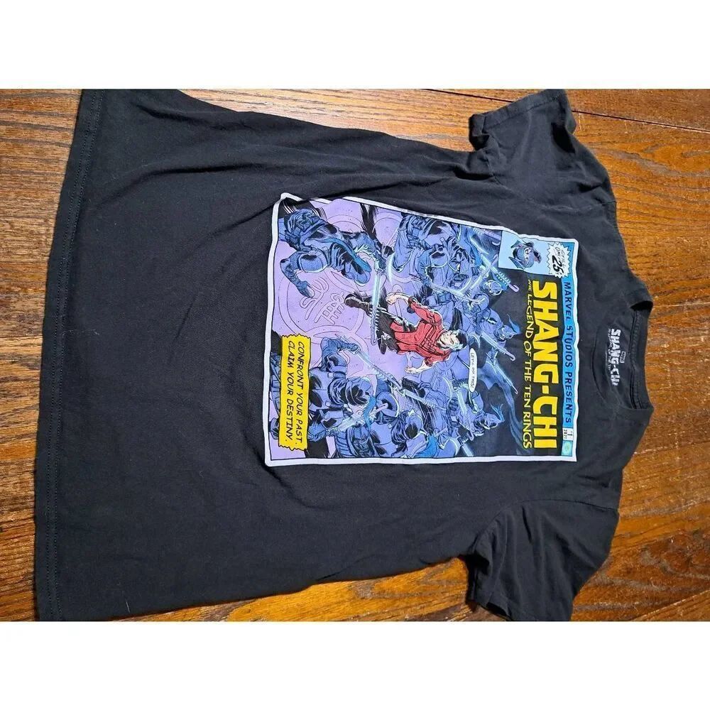 Medium Marvel Shang-Chi Legend of Ten Rings Short Sleeve Black Cotton Tee Tshirt